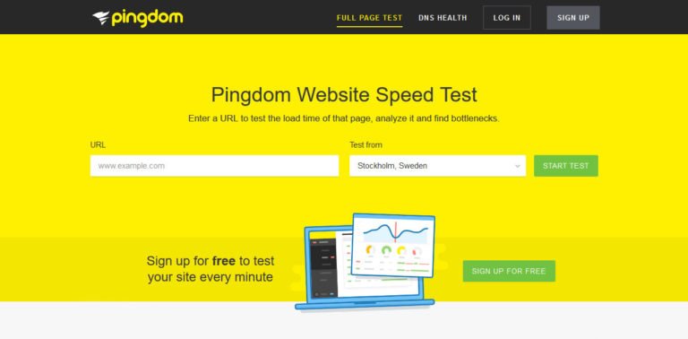 pingdom hitrost spletne strani